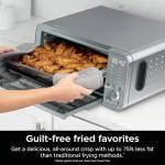Ninja FT205CO 10-in-1 Digital Air Fry Oven with Extra Large Capacity, Extended Height, Stainless Steel Body, and Temperature Control (Silver and Black, Renewed)