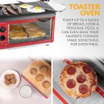 Nostalgia 3-in-1 Breakfast Station - Includes Coffee Maker, Non-Stick Griddle, and 4-Slice Toaster Oven - Versatile Breakfast Maker with Timer - Red