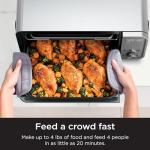 Ninja FT205CO 10-in-1 Digital Air Fry Oven with Extra Large Capacity, Extended Height, Stainless Steel Body, and Temperature Control (Silver and Black, Renewed)