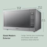 Panasonic Microwave Oven, Stainless Steel Countertop/Built-In Cyclonic Wave with Inverter Technology and Genius Sensor, 2.2 Cu. Ft, 1250W, NN-SN97JS (Silver)