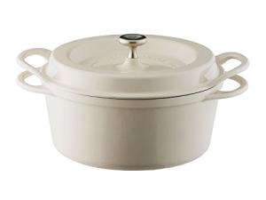 Vermicula NBG22R Cast Enameled Pot, 8.7 inches (22 cm), Natural Beige, Waterless Cooking, Exclusive Recipe Book Included, Oven Pot Round