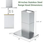 ONEEON 30" Range Hood - 900 CFM Stainless Steel Wall Mount Kitchen Exhaust with 4 Speed Fan, LED Lights, Push Button, Ultra-thin Body, Chimney Style Stove Vent Hood & Ducted Exhaust Vent