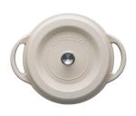 Vermicula NBG22R Cast Enameled Pot, 8.7 inches (22 cm), Natural Beige, Waterless Cooking, Exclusive Recipe Book Included, Oven Pot Round