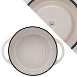 Vermicula NBG22R Cast Enameled Pot, 8.7 inches (22 cm), Natural Beige, Waterless Cooking, Exclusive Recipe Book Included, Oven Pot Round