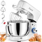 Stand Mixer, Zuccie 4.8QT Kitchen Electric Stand Mixer, 380W Motor Power Food Mixer, 8+P-Speed Dough Mixer with Dough Hook, Wire Whip & Beater, White