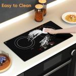 Zarbaco 2 Burner Electric Cooktop 24 Inch, 120V Electric Stove Top with Countertop & Built-in Design, 1800W Knob Control Radiant Ceramic Cooktop with Safety Lock, 9 Level Power, 99 Min Timer - Plug in