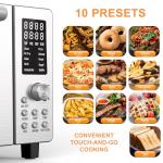 Nuwave Bravo Air Fryer Toaster Smart Oven, 12-in-1 Countertop Convection, 1800 Watts, 21-Qt Capacity, 50°-450°F Temp Controls, Top and Bottom Heater Adjustments 0%-100%, PFAS Free, Stainless Steel
