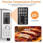 Nuwave Bravo Air Fryer Toaster Smart Oven, 12-in-1 Countertop Convection, 1800 Watts, 21-Qt Capacity, 50°-450°F Temp Controls, Top and Bottom Heater Adjustments 0%-100%, PFAS Free, Stainless Steel