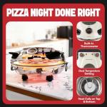 PIEZANO Crispy Crust Pizza Oven by Granitestone – Electric Pizza Oven Indoor Portable, 12 Inch Indoor Pizza Oven Countertop, Pizza Maker Heats up to 800˚F for Stone Baked Pizza at Home - Cream