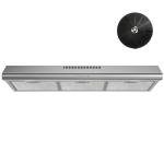 FIREGAS Under Cabinet Range Hood 36 inch with Ducted/Ductless Convertible, Slim Kitchen Stove Vent Hood, LED Light, 3 Speed Exhaust Fan, Reusable Aluminum Filter, Push Button,Charcoal Filter