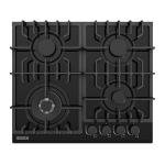 Empava 24 in. Gas Stove Cooktop with 4 Sealed Burners-Heavy Duty Continuous Grates-NG/LPG Convertible-Black Tempered Glass Surface, 24 Inch