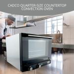 Cadco OV-003 18-7/8" Quarter-Size Countertop Convection Oven for Restaurant Hotel Food Truck Concession Kiosk, (3) Quarte-Size Sheet Pan Capacity and Manual Controls, Stainless Steel, 120V, NSF