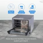 Cadco OV-003 18-7/8" Quarter-Size Countertop Convection Oven for Restaurant Hotel Food Truck Concession Kiosk, (3) Quarte-Size Sheet Pan Capacity and Manual Controls, Stainless Steel, 120V, NSF