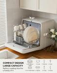 Silonn Portable Countertop Dishwasher, Mini Dishwasher with 5L Water Tank for Apartments/RVs No Hookup Needed, Dish washer with 7 Wash Programs 4 Place Settings 360° Triple Spray System & Auto Air Dry