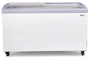 Premium Levella 7.4 cu ft Chest Freezer with Curved Glass Top in White