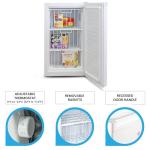 Koolatron Upright Deep freezer – 3 Wire Baskets, Garage Ready, Meat Storage, Manual Defrost, Space Saving, Congelador For Home, Apartment, Basement, Dorm, Room, 3.1 Cubic Feet Capacity White