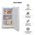 Koolatron Upright Deep freezer – 3 Wire Baskets, Garage Ready, Meat Storage, Manual Defrost, Space Saving, Congelador For Home, Apartment, Basement, Dorm, Room, 3.1 Cubic Feet Capacity White