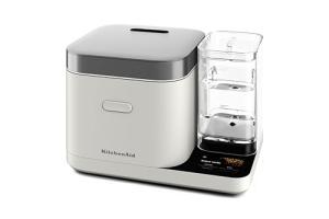 KitchenAid Grain and Rice Cooker 8 Cup with Automatically Sensing Integrated Scale + Water Tank, KGC3155, Porcelain White