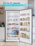 BLACK+DECKER 21.2 Cu. Ft. Convertible Freezer Refrigerator, Upright Freezer with Glass Shelves, Reversible Door, ENERGY STAR rated, Frost Free, BUC2120MS, Stainless Look