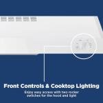 GE Under Cabinet Range Hood, 2-Speed, 30-Inch Kitchen Exhaust Fan, Cooktop Lighting & Included Filter, Kitchen Essentials, Top or Rear Exhaust Capability, 200 CFM, White