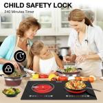 VBGK 2 Burner Electric Cooktop,110V 2400W Electric Stove Top with Touch Control,9 Heating Level,Timer & Kid Safety 2 burner cooktop.