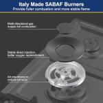 Amzgachfktch Gas Cooktop 30 Inch with 5 Italy SABAF Powerful Burners, Max 48,300 BTU/hr Gas Stove Top, Built-in 304 Stainless Steel Propane Stove, NG/LPG Convertible, CSA Certified