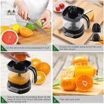 Homeleader Upgraded Orange Juicer, Stainless Steel Citrus Press for Effortless Orange & Lemon Juice, Portable & Easy Clean, Essential for Healthy Juicing, Black,1.2L