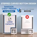 BANGSON Chest Freezer,3.5 Cu.Ft Freezer With Removable Basket,Adjustable Temperature Deep Freezer for Home/Dorms/Apartment/Office