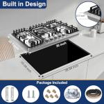 Amzgachfktch Gas Cooktop 30 Inch with 5 Italy SABAF Powerful Burners, Max 48,300 BTU/hr Gas Stove Top, Built-in 304 Stainless Steel Propane Stove, NG/LPG Convertible, CSA Certified