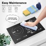 VBGK 2 Burner Electric Cooktop,110V 2400W Electric Stove Top with Touch Control,9 Heating Level,Timer & Kid Safety 2 burner cooktop.