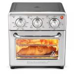 Elite Gourmet EAF0852SS 8.5Qt. Capacity Air Fryer Oven, Air Fry, Broil, Toast, Bake & Broil with Convection, Time and Temperature Controls, 800-Watts, Includes 25 Delicious Recipes, Stainless Steel