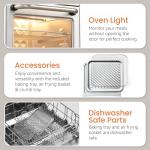 Elite Gourmet EAF0852SS 8.5Qt. Capacity Air Fryer Oven, Air Fry, Broil, Toast, Bake & Broil with Convection, Time and Temperature Controls, 800-Watts, Includes 25 Delicious Recipes, Stainless Steel