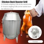 TECHTONGDA Duck Roaster Charcoal Roast Duck Cooker, Stainless Steel BBQ Roast Turkey with Temperature Display for Restaurant Home Use