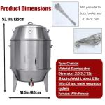 TECHTONGDA Duck Roaster Charcoal Roast Duck Cooker, Stainless Steel BBQ Roast Turkey with Temperature Display for Restaurant Home Use