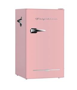 Frigidaire EFR376 Retro Bar Fridge Refrigerator with Side Bottle Opener, 3.2 cu. Ft, Pink/Coral