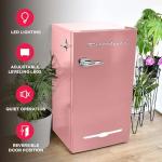 Frigidaire EFR376 Retro Bar Fridge Refrigerator with Side Bottle Opener, 3.2 cu. Ft, Pink/Coral