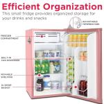 Frigidaire EFR376 Retro Bar Fridge Refrigerator with Side Bottle Opener, 3.2 cu. Ft, Pink/Coral