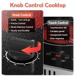 Hobsir 2 Burner Electric Cooktop, 110v Electric Stove Top Burner 12 inch Knob Control Countertop & Built-in Radiant Electrics Stove with Residual Heat Indicator, Over-Temperature Protection