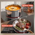 Hobsir 2 Burner Electric Cooktop, 110v Electric Stove Top Burner 12 inch Knob Control Countertop & Built-in Radiant Electrics Stove with Residual Heat Indicator, Over-Temperature Protection