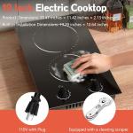 Hobsir 2 Burner Electric Cooktop, 110v Electric Stove Top Burner 12 inch Knob Control Countertop & Built-in Radiant Electrics Stove with Residual Heat Indicator, Over-Temperature Protection