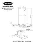 COSMO COS-668ICS900 36 in. Lumin Collection 380 CFM Ducted Island Range Hood, Soft Touch Controls, LED Lights, Stainless Steel