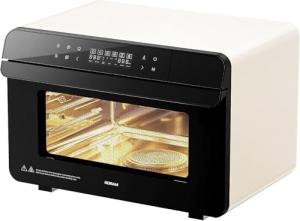 Robam 20-in-1 R-BOX CT763 Countertop Convection Oven|Air Fry,Grill,Bake & Steam Wide Temperature Precision Spacious Capacity to Fit 12'' Pizza,10lb Chicken,30 Built-In Recipes,Cream White CT763W