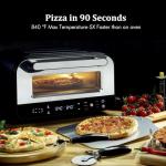 2025 Upgraded Pizza Oven, Indoor Pizza Oven Heats up to 840°F, Bake 12 Inch Pizzas in 90 Seconds, 6 Touchscreen Presets Countertop Electric Pizza Maker with Pizza Stone&Peel&Cutter Included
