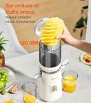 Cold Press Juicer, Zasmira Juicer Machines with Large Feeding Chute, Powerful Slow Juicer with Pulp Seperation, 99.6% Juice Purity, Easy to Clean, White