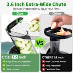 COZII Cold Press Juicer,Non-Clog Slow Masticating Juicer Soft/hard Mode & Quiet Motor,3.6 Inch Large Feed Chute For Vegetable and Fruit,Easy to Clean Juicer Machines,Dishwasher Safe,High Juice Yield