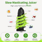 COZII Cold Press Juicer,Non-Clog Slow Masticating Juicer Soft/hard Mode & Quiet Motor,3.6 Inch Large Feed Chute For Vegetable and Fruit,Easy to Clean Juicer Machines,Dishwasher Safe,High Juice Yield