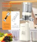 Cold Press Juicer, Zasmira Juicer Machines with Large Feeding Chute, Powerful Slow Juicer with Pulp Seperation, 99.6% Juice Purity, Easy to Clean, White