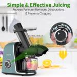 COZII Cold Press Juicer,Non-Clog Slow Masticating Juicer Soft/hard Mode & Quiet Motor,3.6 Inch Large Feed Chute For Vegetable and Fruit,Easy to Clean Juicer Machines,Dishwasher Safe,High Juice Yield