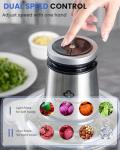 LINKChef Food Chopper, 8 Cup Food Processor Mini Electric, 2L 600W Meat Grinder with 4 Bi-Level Blades, Stainless Steel Mincer for Kitchen, Vegetable, Onion, Garlic, Salad, Baby Food, Fruit, Nuts