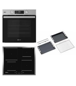 Bauknecht BAKO 466 Steam IND Built-in Oven Hob Combination/Hot Air Oven with 12 Functions/Gentle Steam/Energy Efficiency Class A+ / Induction Hob / 60 cm/Stainless Steel